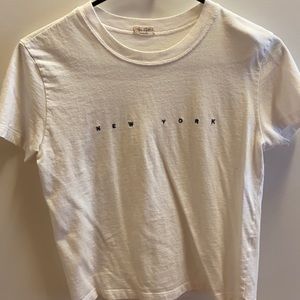 Brandy Melville white T-shirt that says New York one size